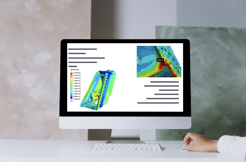 Immagine Sinistra - Risultati simulazione CFD-CHT condotti sul Blanket Shield Module dell'Electro-Cyclotron Upper Loucher. Immagine Destra - Esempio di definizione di un Path.